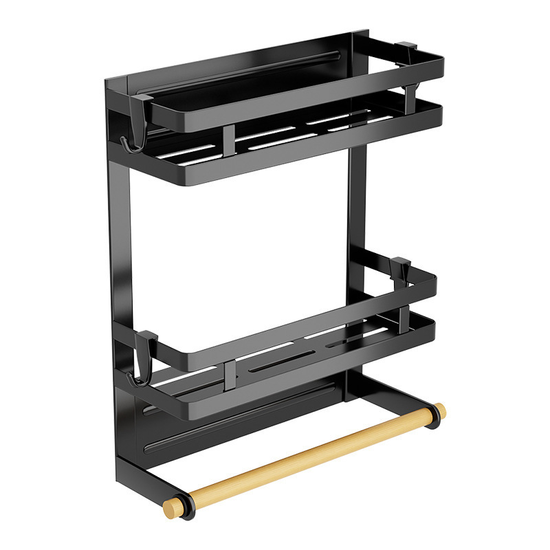 Estante de cocina multifuncional sin ponche estante de condimento estante de acero inoxidable refrigerador puerta lateral estante de almacenamiento magnético