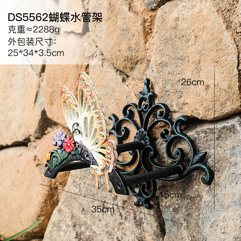 北欧レトロ創意個性鋳鉄ロゴ花園水管架園芸棚類庭園家庭壁面壁飾り|undefined