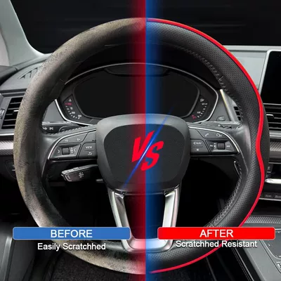 Steering wheel cover, Cover, High-End Leather, Non-Slip, Universal