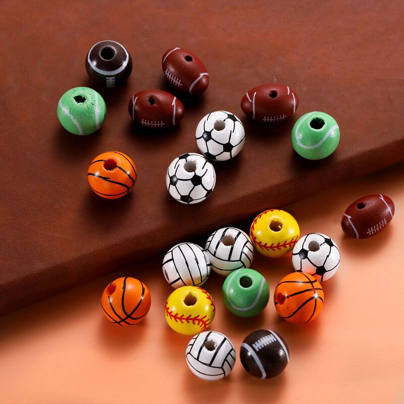 木のボールのバスケットボールの小さい木の玉のカラーの実木のボールのサッカーの玉の散珠の卸売りのアクセサリーの部品|undefined