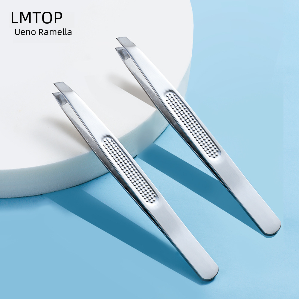 LMLTOP 不鏽鋼眉夾 斜口眉毛鉗眉鉗拔眉毛夾子鑷子 A0169