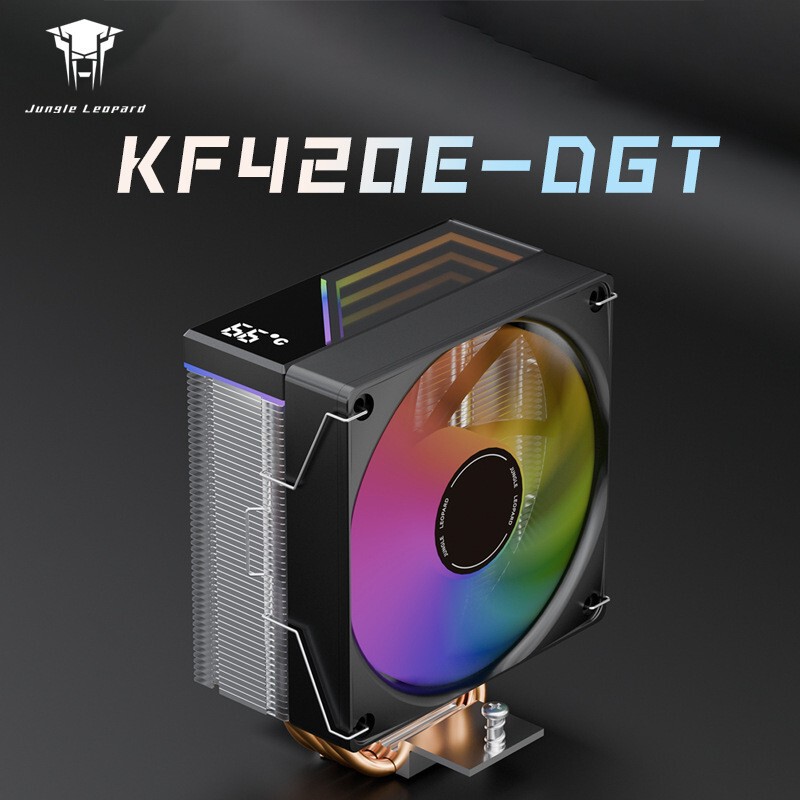 Jungle Leopard KF420E Digital Radiator 12cm Colorful Light PWM Temperature Control Desktop Computer CPU Mute Fan Jungle Leopard KF420E Digital Radiator 12cm Colorful Light PWM Temperature Control Desktop Computer CPU Mute Fan