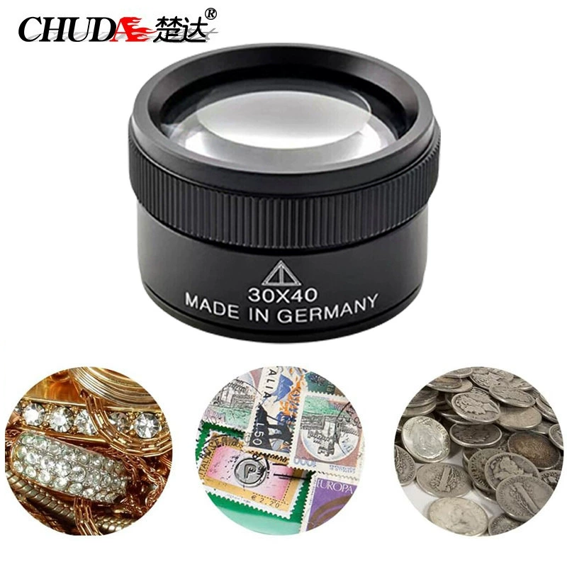 Чуда насыщенное золото оптическое стекло с покрытием линзы ювелирные изделия металлический кожаный чехол увеличительное стекло CS30x40