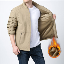 加绒美式工装外套男士秋冬款复古加厚立领防风运动夹克户外冲锋衣