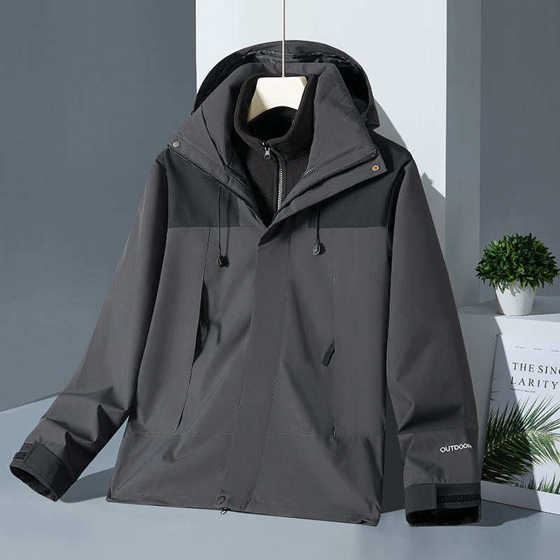 秋冬季三合一冲锋风衣户外夹克防护外套男女防水夹克情侣登山服|undefined
