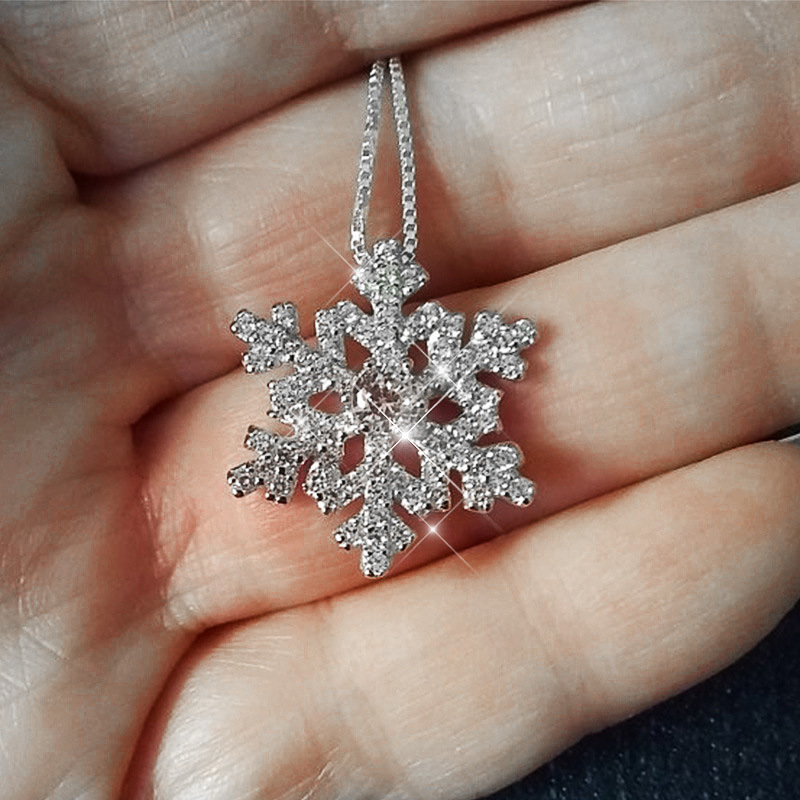nouveau collier de Noël exquis collier pendentif flocon de neige en zircon pour femme cadeau de nouvel an pour les amis_voghion.com