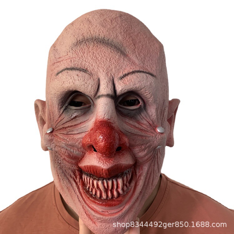 Nueva máscara de payaso transfronteriza Halloween juego de rol tocado de látex payaso de circo máscara de nariz roja