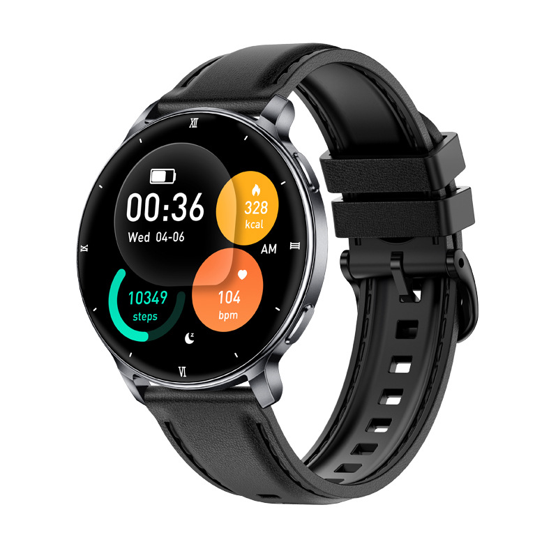 HT39 Smartwatch con schermo AMOLED rotondo, chiamate Bluetooth, monitoraggio della frequenza cardiaca e del sonno, orologio sportivo per coppie transfrontaliere_voghion.com