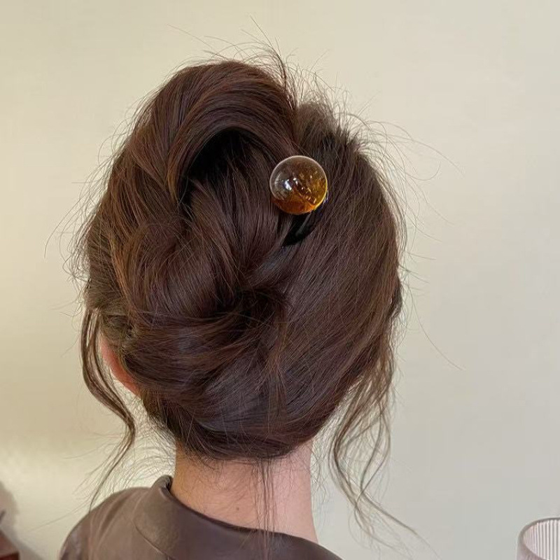 女性のための魅力的なU字型ヘアピン2025新しいハイエンドの後頭部ボールヘアアーティファクトシンプルな気質の帽子|undefined
