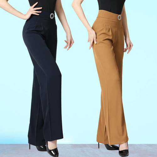 Modern National Standard Dance Women's Pants for Ballroom Dance, Latin Dance, Square Dance, and Jive High-Waisted Wide Leg Pants Long Pants