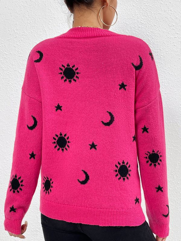 Transfronteriza Amazon jacquard cuello redondo suéter de punto para las mujeres 2023 otoño e invierno nuevo cráneo Halloween suéter image 7