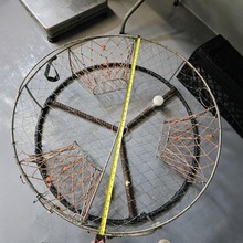 赶海渔具304不锈钢螃蟹笼鱼笼两入口直径60厘米高24可赶海神器