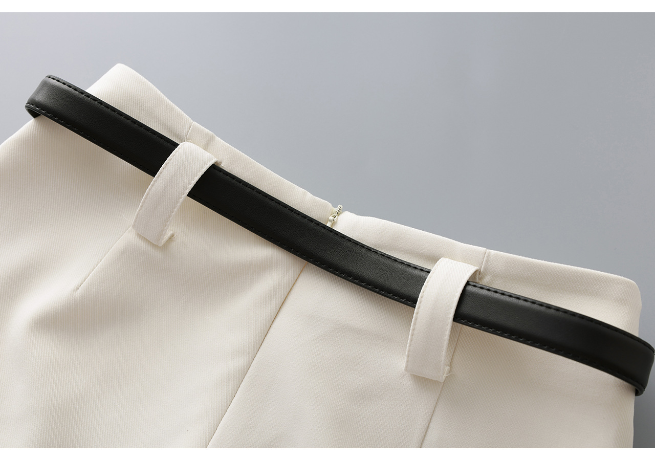 Quần culottes nữ ống rộng cạp cao dáng chữ A phối tơ tằm len tinh xảo — màu đen chi tiết 25