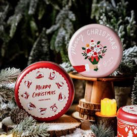 圣诞节曲奇饼干包装铁盒烘焙可可脆片雪花酥牛轧糖铁罐礼物空盒子