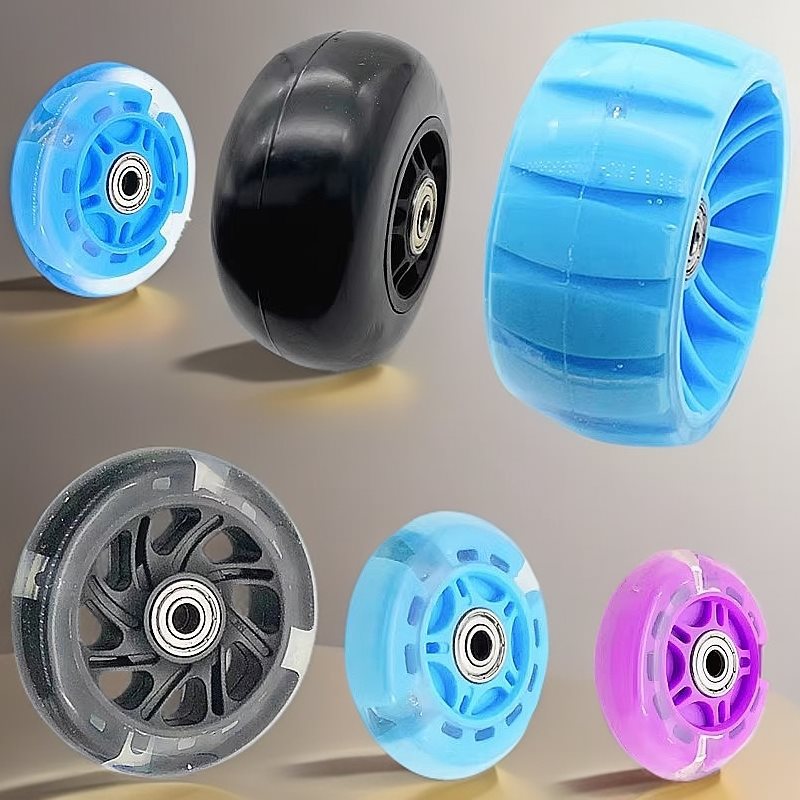 儿童滑板车轮子配件剪刀车前后轮扭扭车三四轮蛙式闪光车轮胎