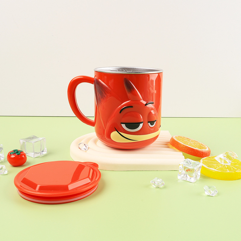 Vaso de agua para niños, anticaídas, vaso de acero inoxidable para el hogar, vaso de leche para bebés de guardería con escala