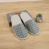 Baotou plaid cotton slippers green plaid for women size 38