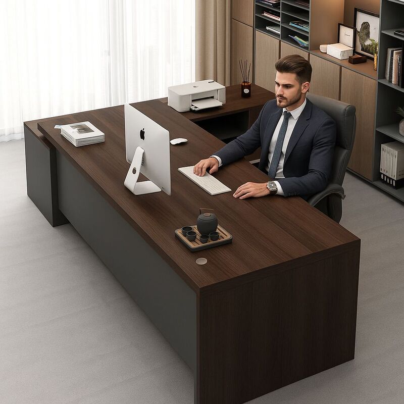 Boss Desk Office Desk and Chair Combination Simple Modern Office Furniture Light Luxury High-End Single Desk Desk