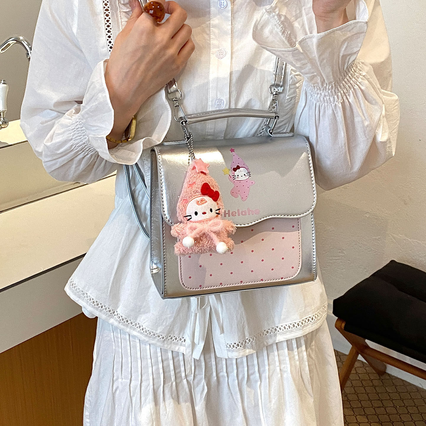 Bolsa de viaje de mujer temperamento de moda bolsa de estilo de onda punto nuevo 2026 viaje de verano bolsa de hombro universidad