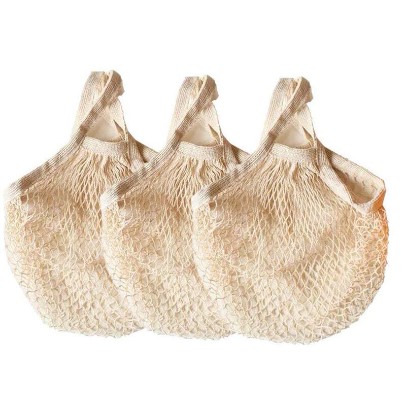 Amazon's Best-Selling Reusable Cotton Mesh Shopping Bag, Cotton Rope Bag, Portable Shopping Net Bag for Storing Vegetables and Fruits