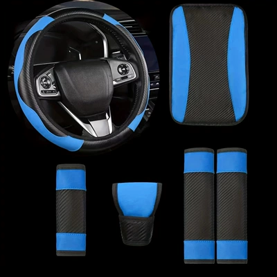 6-Piece Car Interior Set: Steering Wheel | Sürətlər qutusu və əl tormozu başlıqları