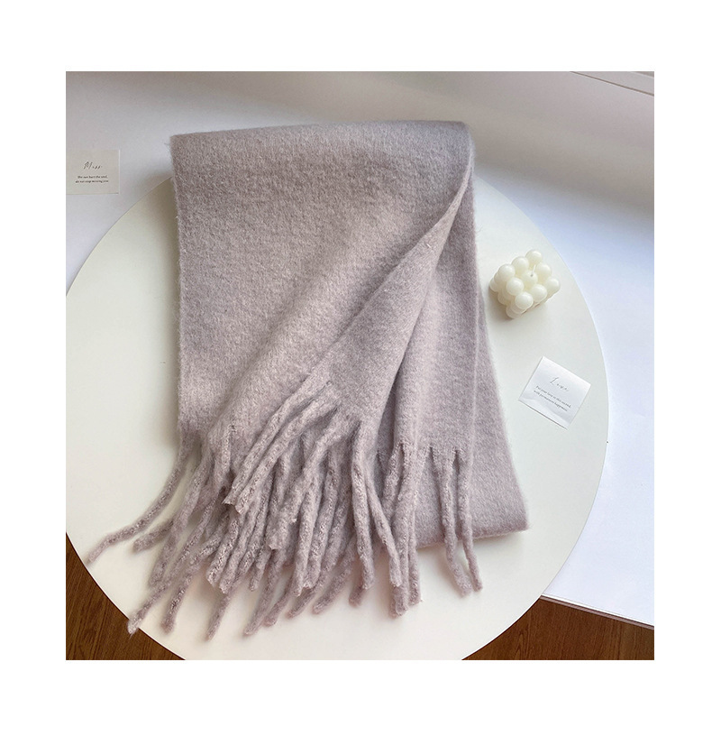 Solid Color Thickened and Extended Scarf for Women, 2026 Autumn and Winter New Korean Style, Versatile Winter Shawl for Students, Pink