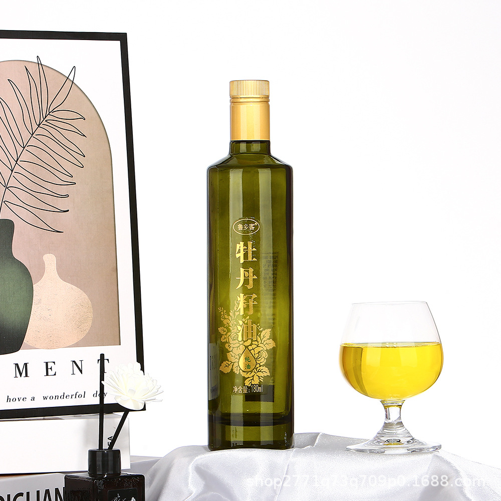 厂家批发放方形圆形通用橄榄油瓶菜籽油核桃油山茶籽油瓶玻璃油瓶