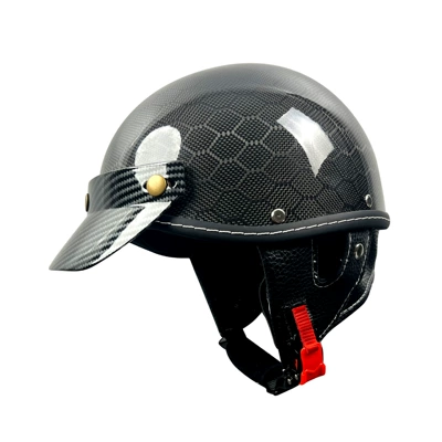 Motosiklet kaskı (dəbilqə), Certified Carbon Fiber Electric Vehicle - black-carbon-fiber-helmet-with-football-pattern-without-goggles-m