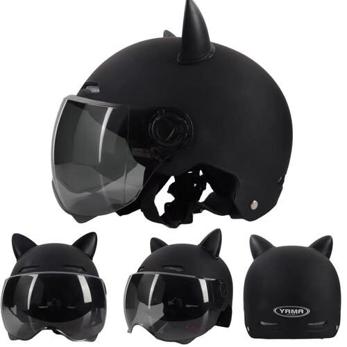 Summer non-motorcycle helmet, all-season electric vehicle cat ear helmet, Harley half helmet, women's and men's safety helmet