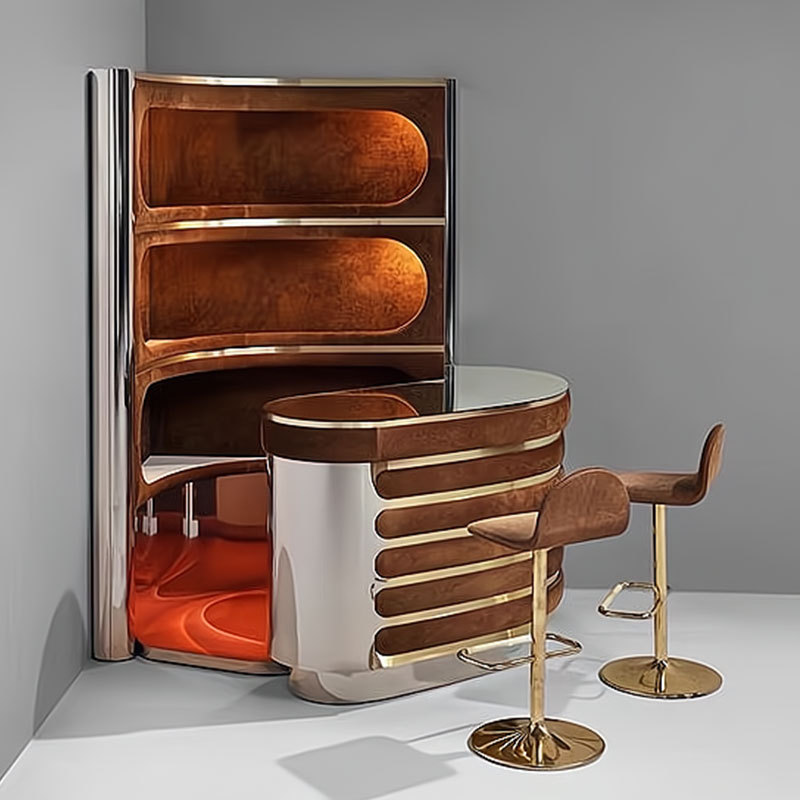 Italian Accessible Luxury Triangular Wall-Mounted Wine Cabinet Designer Art Bar House Home Retro Storage High Cabinet Combination