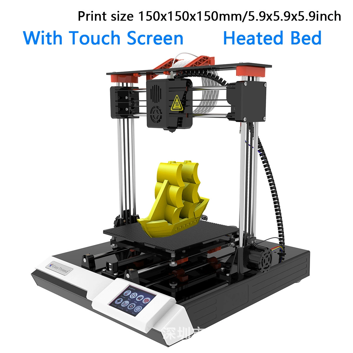 EasyThreed 3D Printer with Touch Screen & Heated Bed - Идеально для творческих проектов и прототипирования!