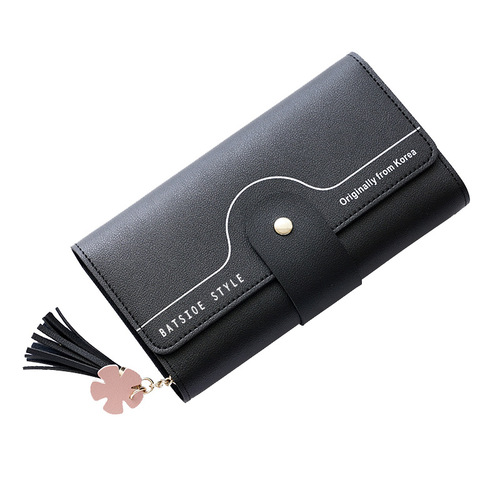 Wallet Southeast Asia foreign trade new geometric letter buckle clutch bag tassel petal long ladies wallet customization