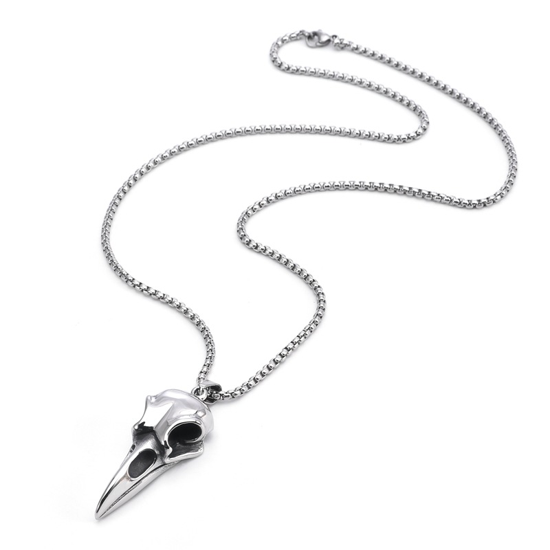 Titanium Steel Chain Material Punk Crow Geometric Titanium Steel Polishing Unisex Pendant Necklace
