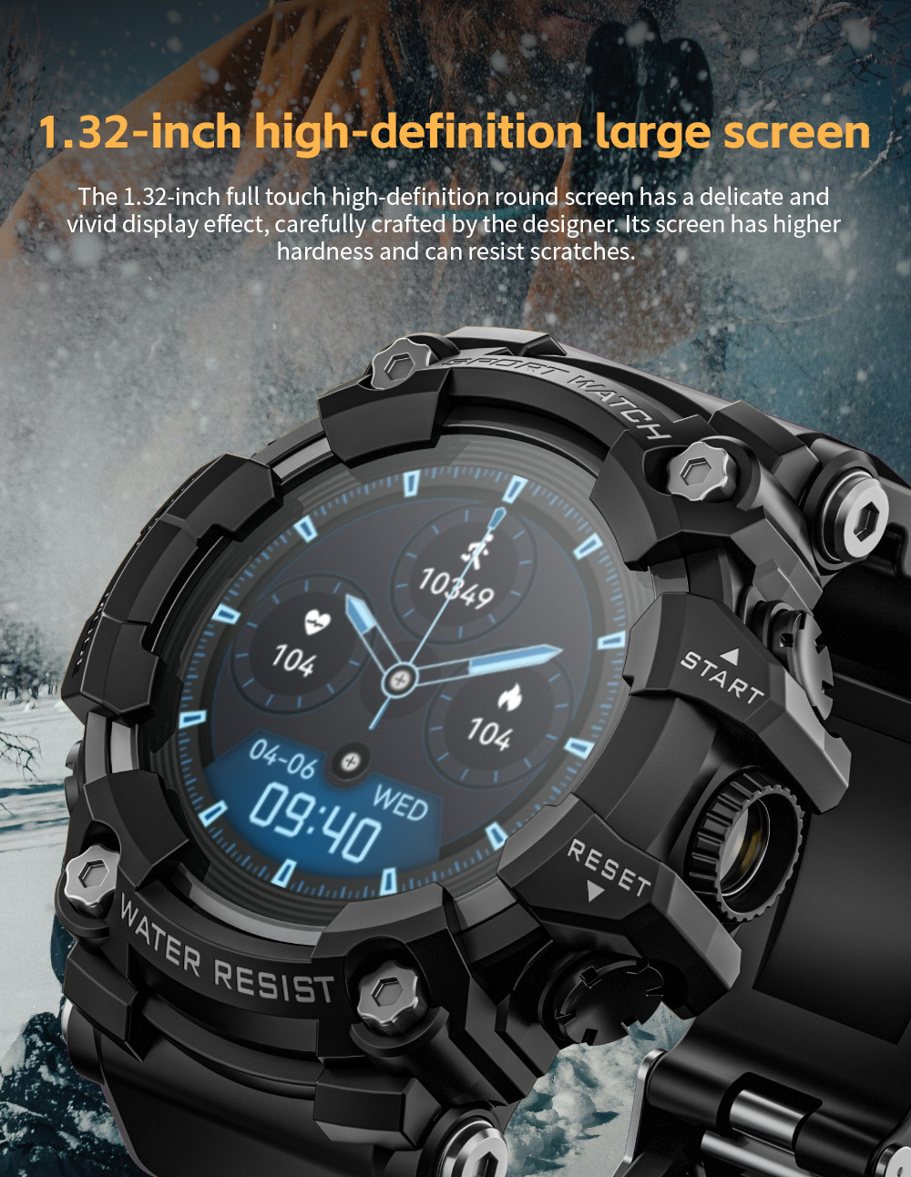 LOKMAT foreign trade outdoor sports smartwatch ATTACK GT Bluetooth Call Compass Flashlight Music Application Scenario