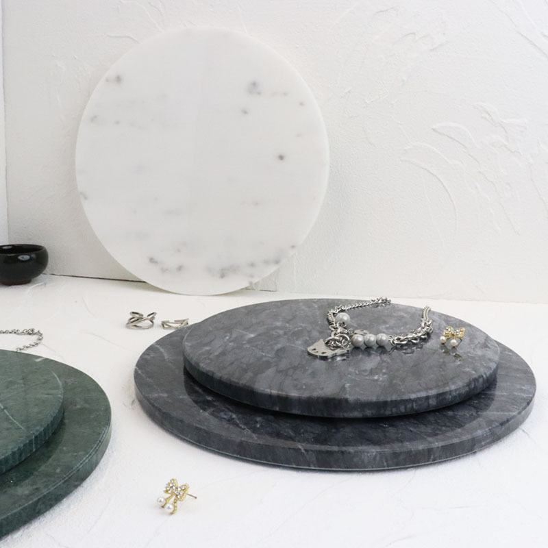 Nordicins creativo redondo bandeja de mármol natural minimalista almacenamiento de baño de hotel modelo de habitación adornos bandeja