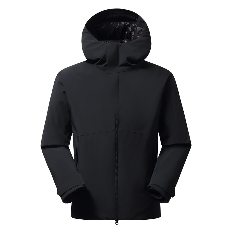 Biomuofen down Jacket Winter New Model Men's Solid Color 90% White Duck down Hooded Same Style Thickened Warm Coat
