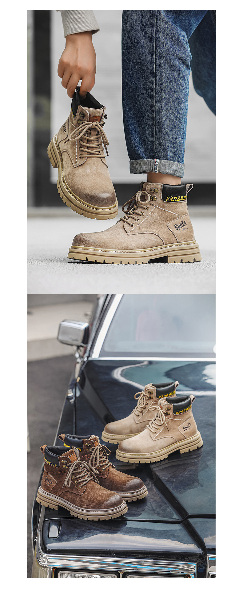 Chukka boots för herr i mocka casual retro outdoor skor_voghion.com