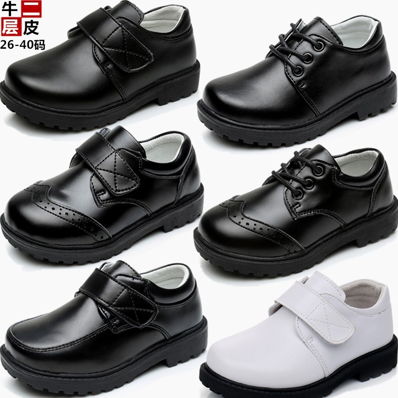 Children's leather shoes school shoes re...