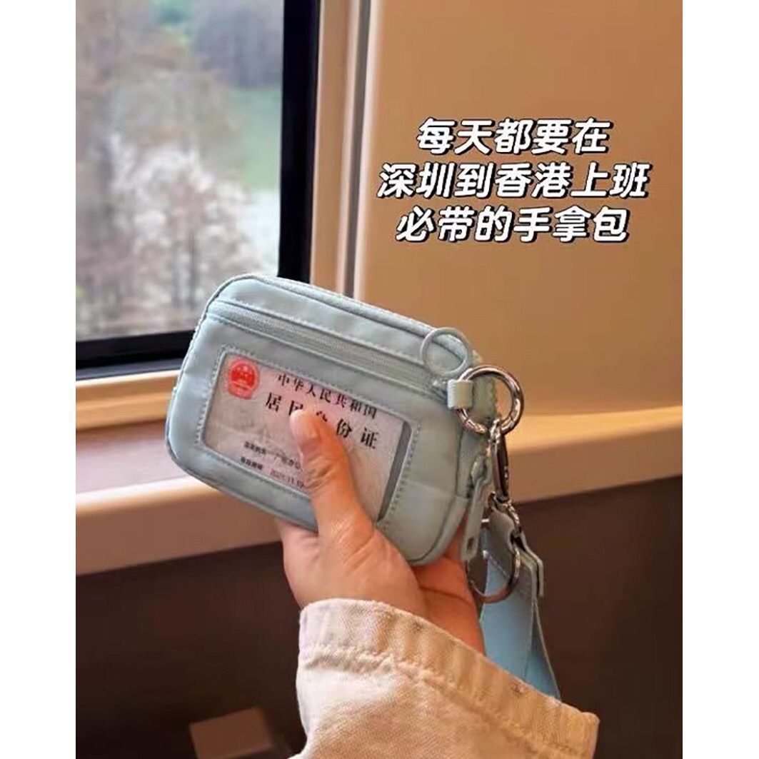 Transparent window handheld ID holder, multi-functional commuter card holder, coin purse with lanyard, portable storage bag wholesale