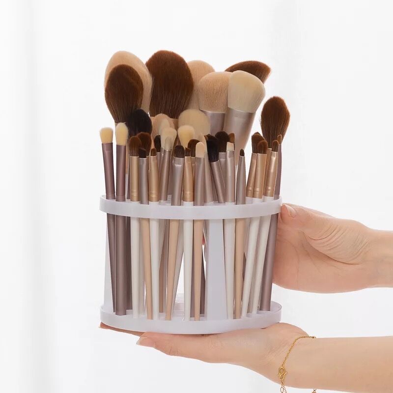 化粧ブラシ収納棚鉛筆絵筆中性ペンホルダー49穴プラスチック収納棚円形ブラシ収納棚|undefined