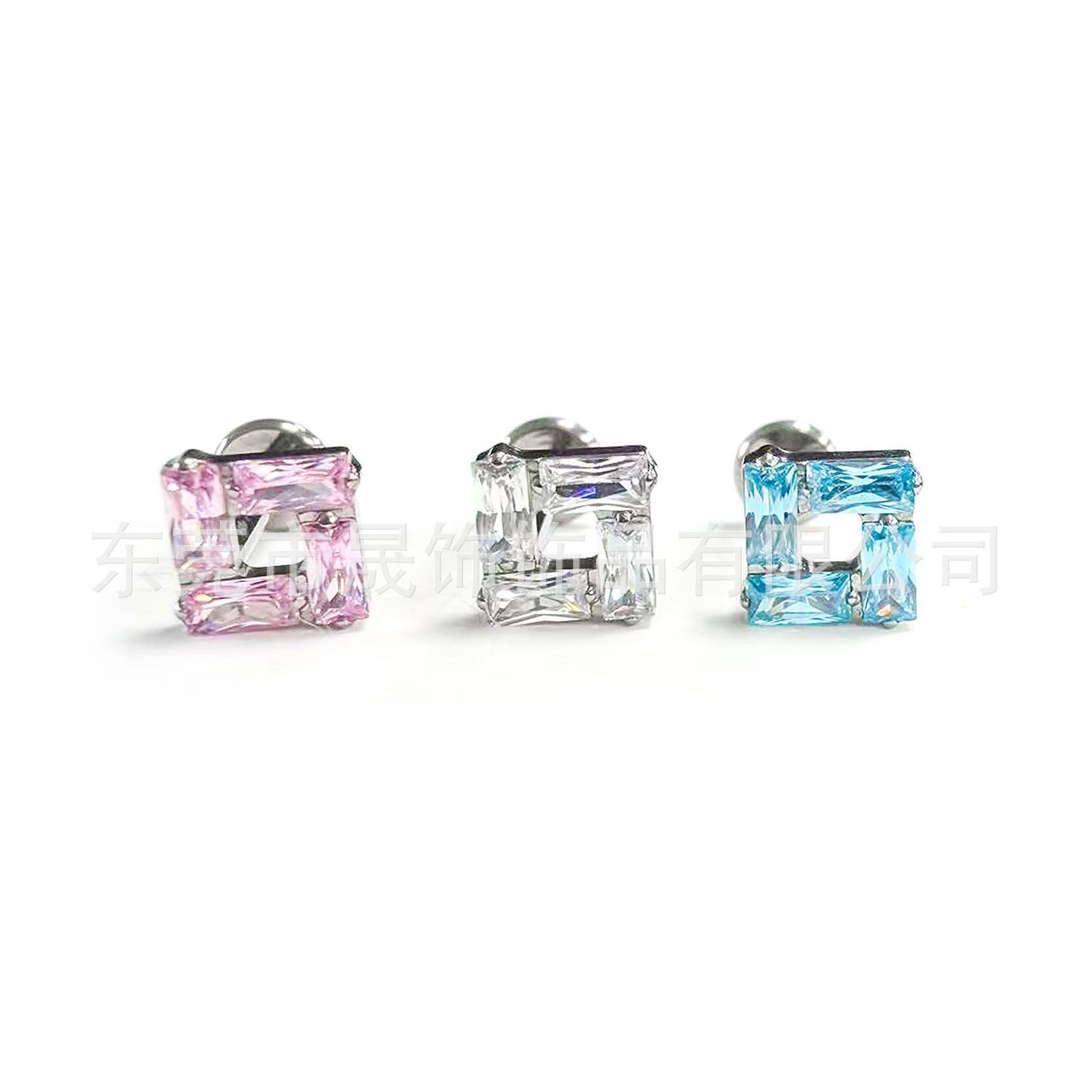 F136 Titanium Alloy 冰糖方 Zirconia Ear Stud 超闪方 Zirconia Helix Cartilage Stud G23 Titanium Labret Stud 人体 Piercing Ear 饰