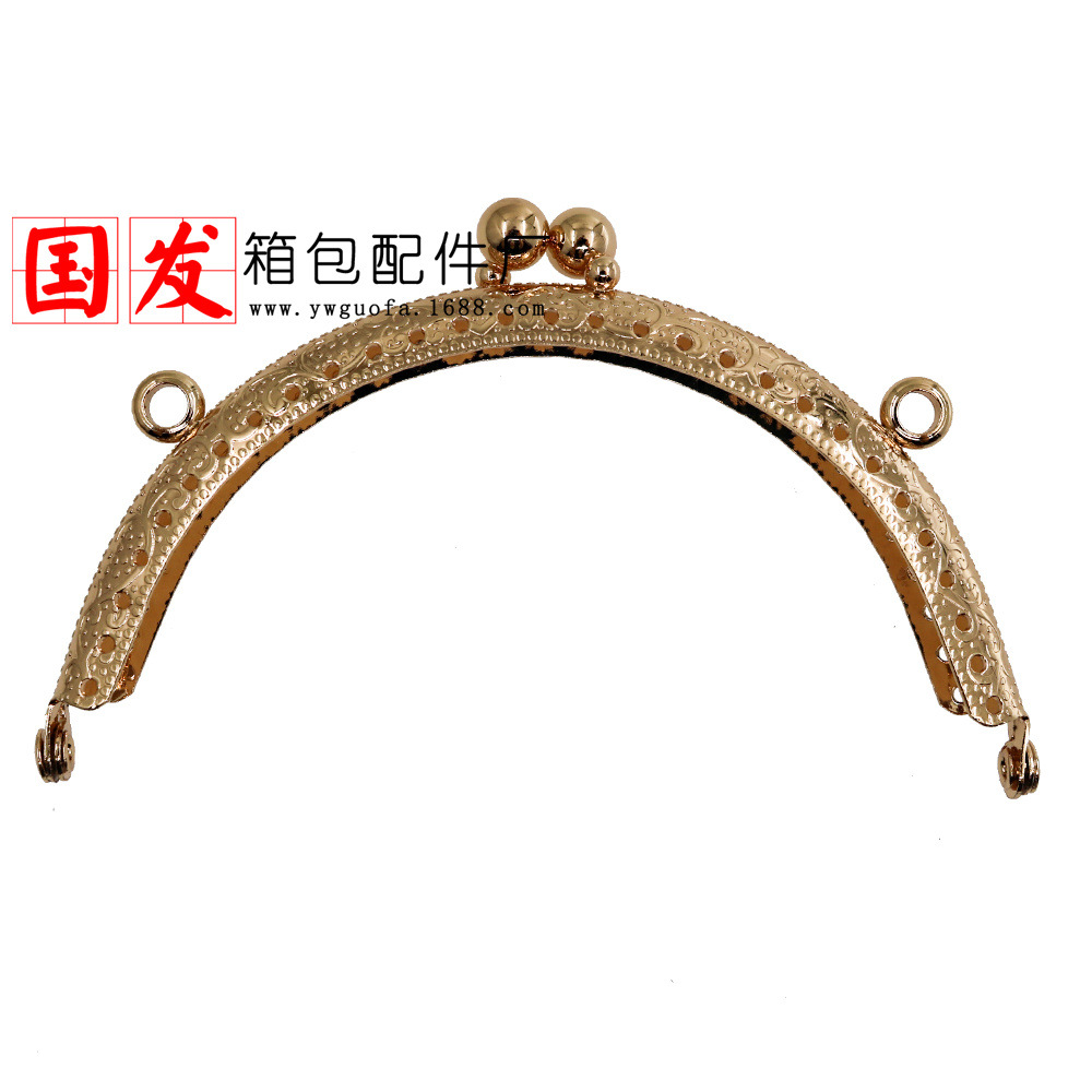 10.5CM orejas de doble anillo en relieve de tamaño semicircular cabeza de oro creativa cabeza de goteo de agua clásica billetera