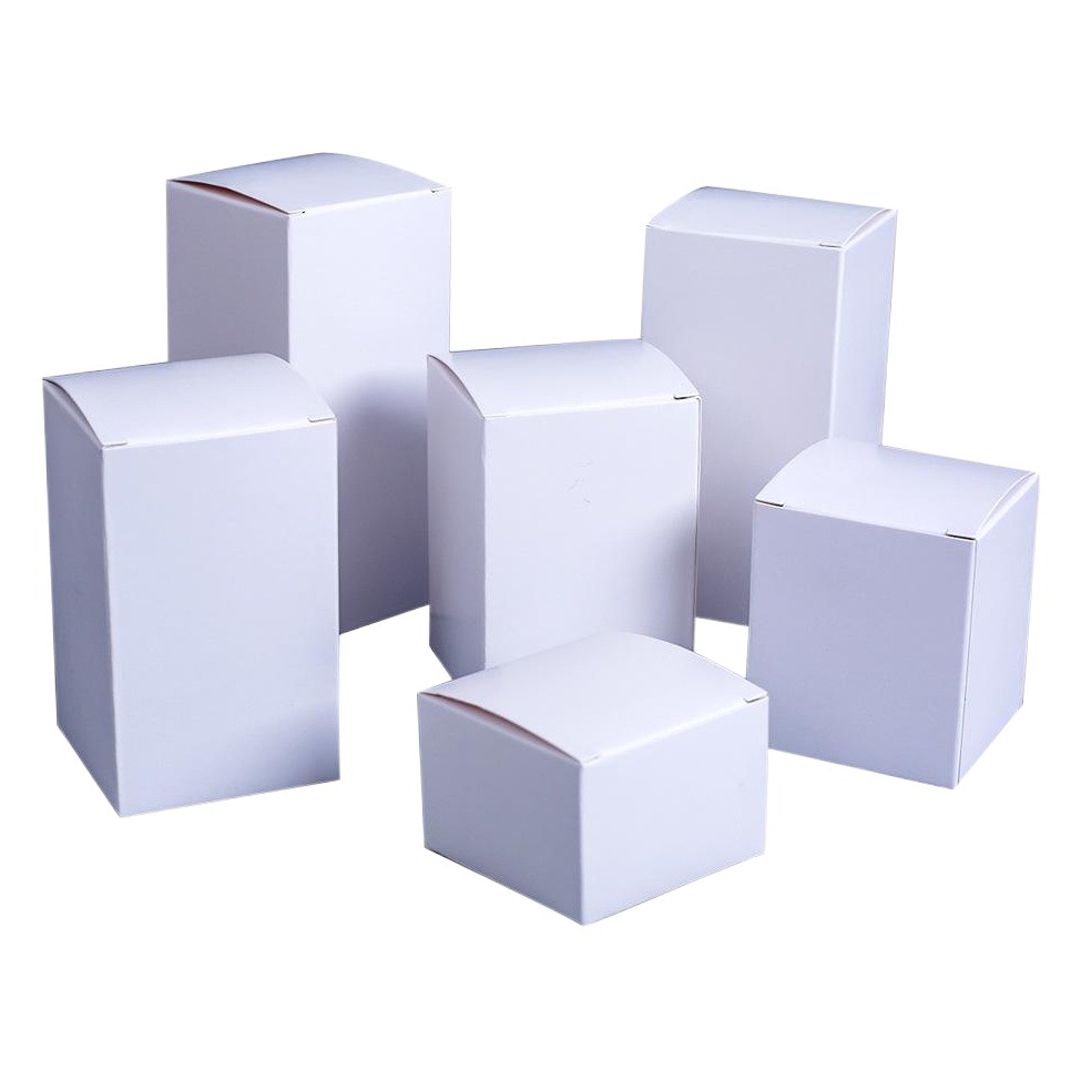 Caja blanca en stock caja blanca universal pequeña caja de cartón caja ciega caja de embalaje pequeño lote al por mayor caja de cartón blanca caja de color de impresión