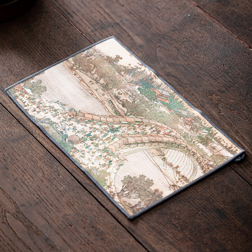 Thickened tea towel cloth absorbent high-end Chinese small tea table special towel rag national style pot towel pad