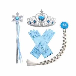 Amazon frozen children role play Princess Elsa magic wand Crown gloves braid accessories suit