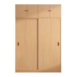 Nordic Harajuku Home Solid Wood Wardrobe Modern Log Storage Storage Hanging Clothes Multi-functional Large Capacity Bedroom Wardrobe