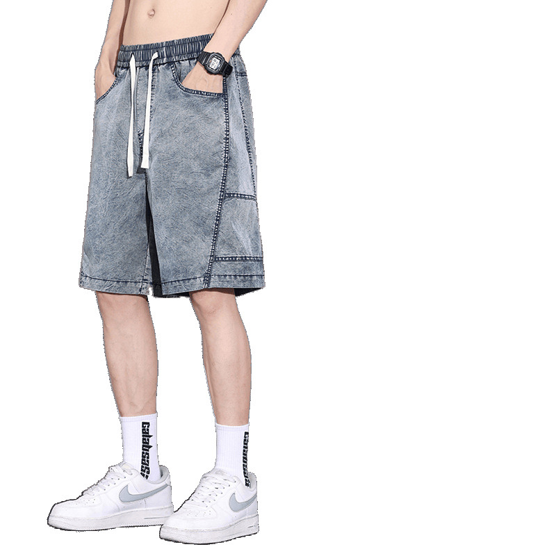 2025 Tiktok Trending Summer New Lyocell Snowflake Loose Stretch Five-Point Pants Loose Straight Mid-Length Pants