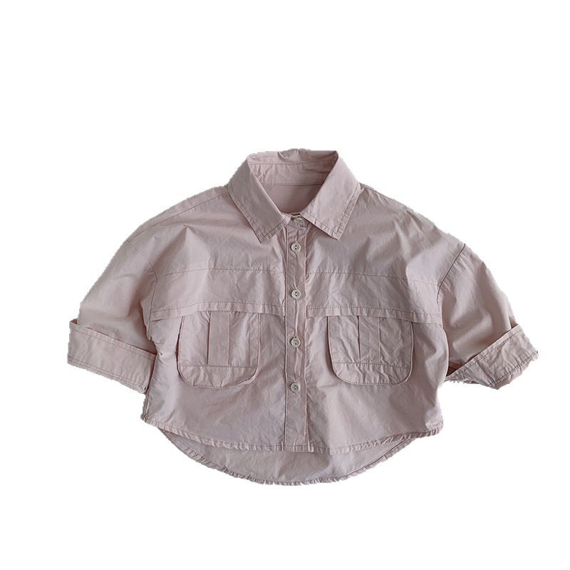 Ropa para niños Camisas finas de primavera para niños y niñas 2025 verano nuevos niños chaqueta coreana camisa de manga larga para niños