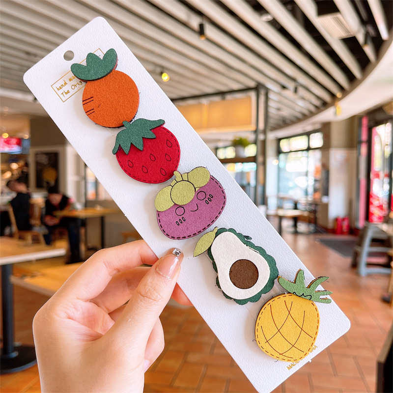 Los niños coreanos publican pegatinas mágicas de color caramelo de dibujos animados lindo y simple acabado de cabello roto artefacto Velcro de frutas