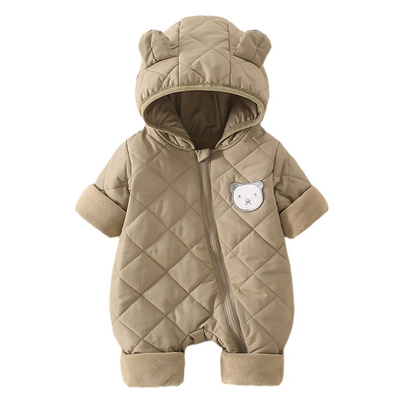 Ropa de una pieza acolchada para bebés de otoño e invierno, ropa de recién nacido, mameluco para bebés, ropa de algodón, ropa de abrigo gruesa, ropa de salida, ropa de escalada